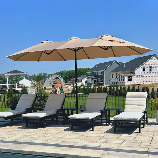 4.5m Double-Sided Patio Extra Large Twin Umbrella with Base