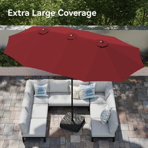 4.5m Double-Sided Patio Extra Large Twin Umbrella with Base
