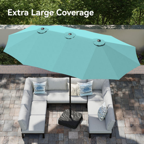 4.5m Double-Sided Patio Extra Large Twin Umbrella with Base