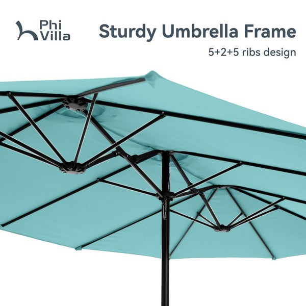 4.5m Double-Sided Patio Extra Large Twin Umbrella with Base