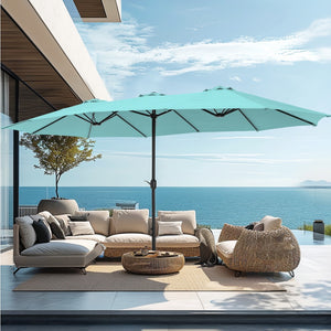 4.5m Double-Sided Patio Extra Large Twin Umbrella with Base