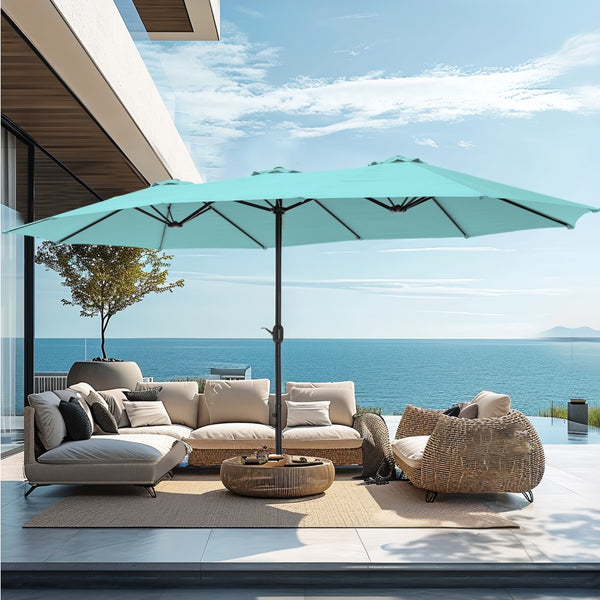4.5m Double-Sided Patio Extra Large Twin Umbrella with Base