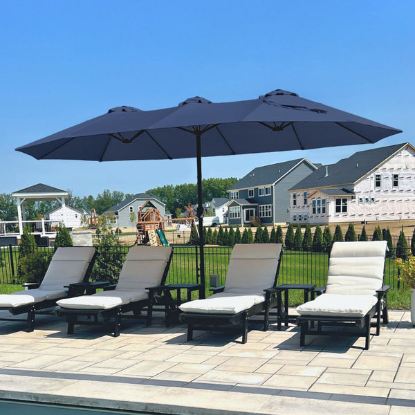 4.5m Double-Sided Patio Extra Large Twin Umbrella with Base