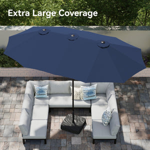 4.5m Double-Sided Patio Extra Large Twin Umbrella with Base