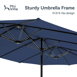 4.5m Double-Sided Patio Extra Large Twin Umbrella with Base