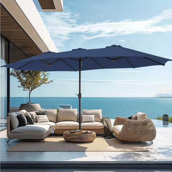 4.5m Double-Sided Patio Extra Large Twin Umbrella with Base