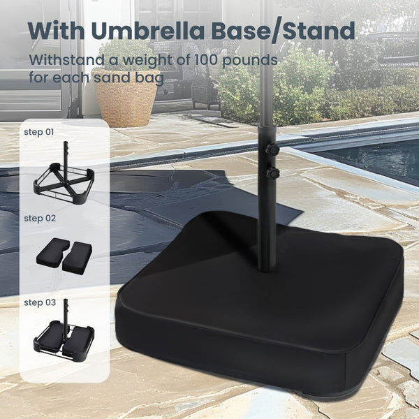 4.5m Solar Double-Sided Patio Extra Large Twin Umbrella with Led Lights and Base