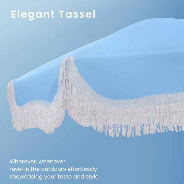 2m Auto-Tilt Beach Tassel Umbrella With Handy Carry Bags