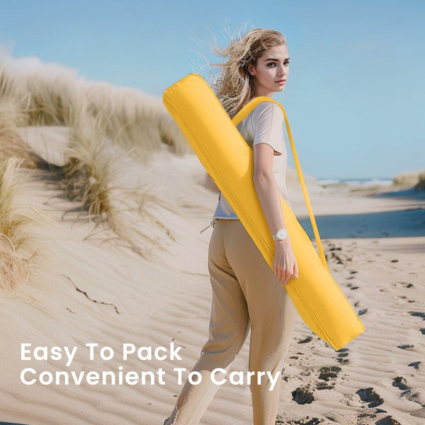 2m Auto-Tilt Beach Tassel Umbrella With Handy Carry Bags
