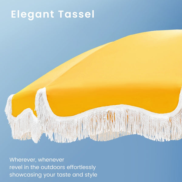 2m Auto-Tilt Beach Tassel Umbrella With Handy Carry Bags