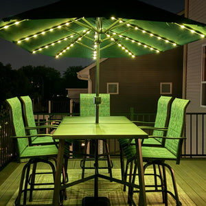 4m Large Double-Sided Patio Umbrella with Solar Powered LED Lights