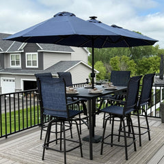 4m Large Double-Sided Patio Umbrella with Solar Powered LED Lights