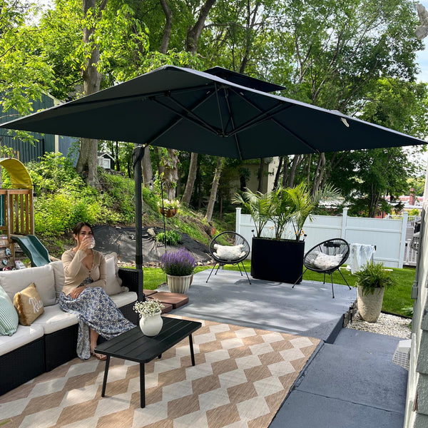 2.75 x 3.65m Cantilever Garden Parasol