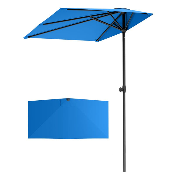 2.5 x 1.3m Half Garden Parasol with Clamp Base