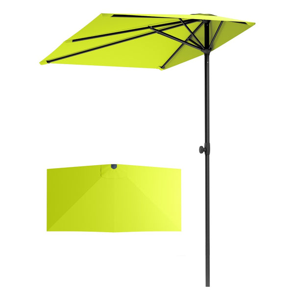 2.5 x 1.3m Half Garden Parasol with Clamp Base