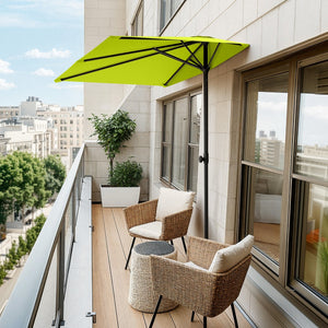 2.5 x 1.3m Half Garden Parasol with Clamp Base