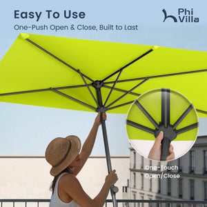 2.5 x 1.3m Half Garden Parasol with Clamp Base