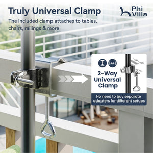 2.5 x 1.3m Half Garden Parasol with Clamp Base