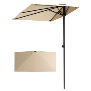2.5 x 1.3m Half Garden Parasol with Clamp Base