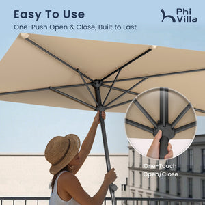 2.5 x 1.3m Half Garden Parasol with Clamp Base