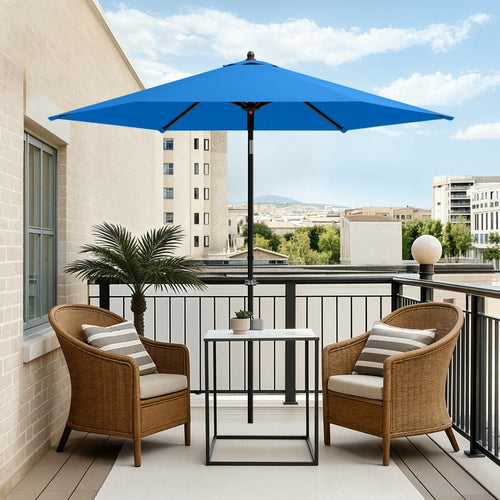 2.3m Tilting Portable Garden Parasol with Clamp for Balcony and Patio