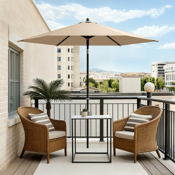 2.3m Tilting Portable Garden Parasol with Clamp for Balcony and Patio