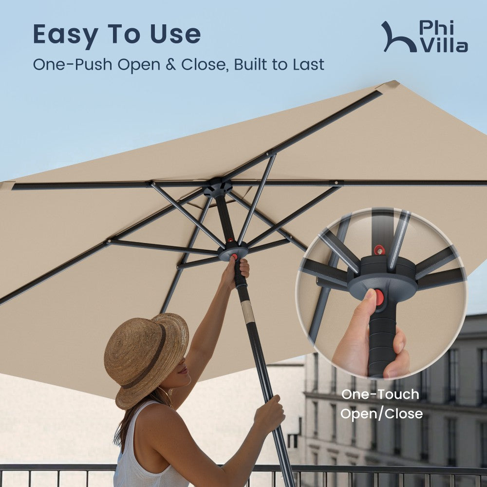 2.3m Tilting Portable Garden Parasol with Clamp for Balcony and Patio