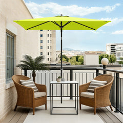 2.1 x 1.4m Tilting Portable Square Garden Parasol with Clamp
