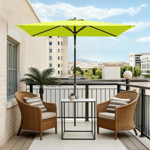 2.1 x 1.4m Tilting Portable Square Garden Parasol with Clamp