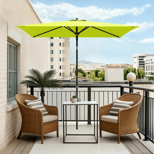 2.1 x 1.4m Tilting Portable Square Garden Parasol with Clamp