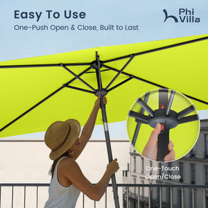 2.1 x 1.4m Tilting Portable Square Garden Parasol with Clamp