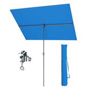 1.8 x 1.3m Portable Adjustable 360° Tilting Patio Parasol with Clamp and Cover