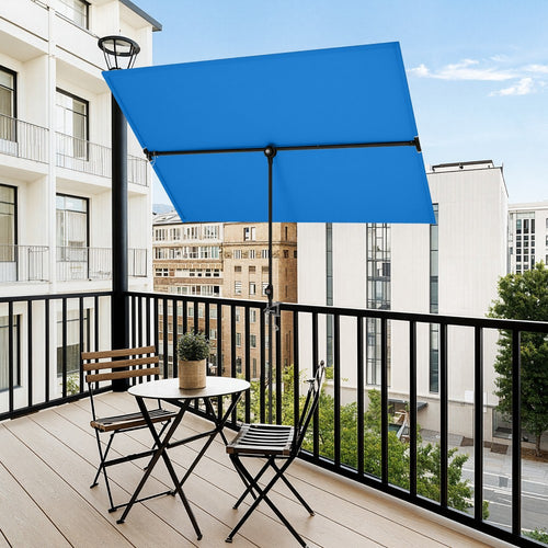 1.8 x 1.3m Portable Adjustable 360° Tilting Patio Parasol with Clamp and Cover
