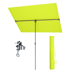 1.8 x 1.3m Portable Adjustable 360° Tilting Patio Parasol with Clamp and Cover