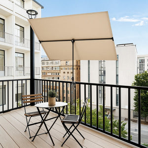 1.8 x 1.3m Portable Adjustable 360° Tilting Patio Parasol with Clamp and Cover
