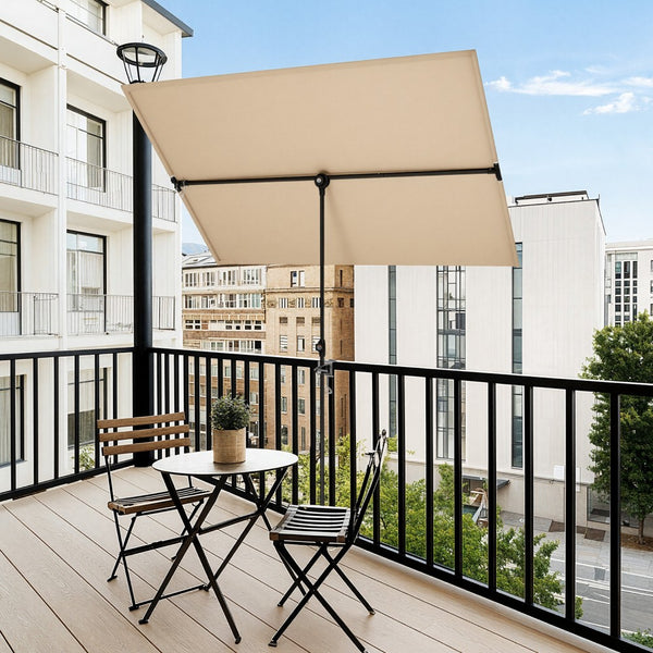 1.8 x 1.3m Portable Adjustable 360° Tilting Patio Parasol with Clamp and Cover