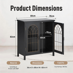 Accent Storage Cabinet with Metal Church Window Doors and Distressed Finish
