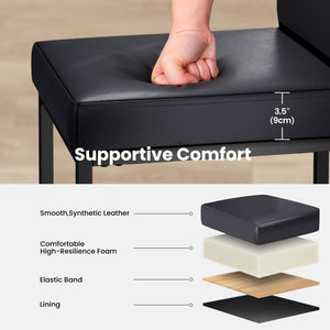 Counter Height PU Leather Bar Stool with Backrest