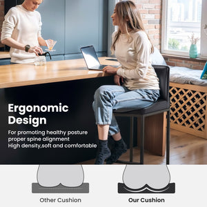 Counter Height PU Leather Bar Stool with Backrest