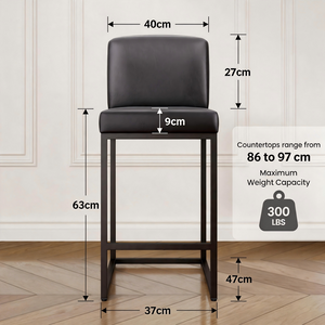 Counter Height PU Leather Bar Stool with Backrest