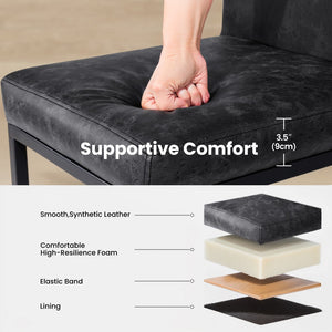 Counter Height PU Leather Bar Stool with Backrest