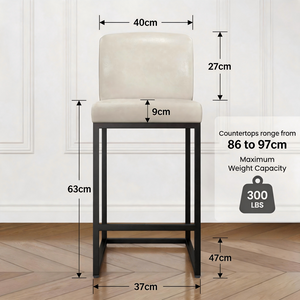 Counter Height PU Leather Bar Stool with Backrest