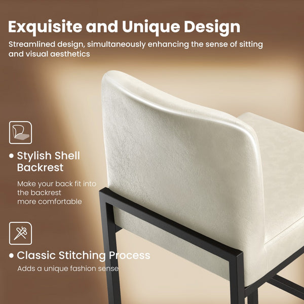 Counter Height PU Leather Bar Stool with Backrest
