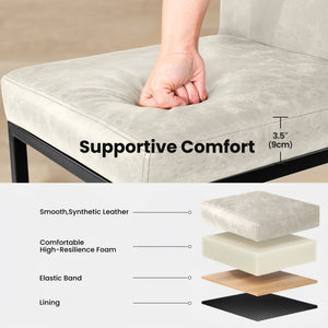 Counter Height PU Leather Bar Stool with Backrest