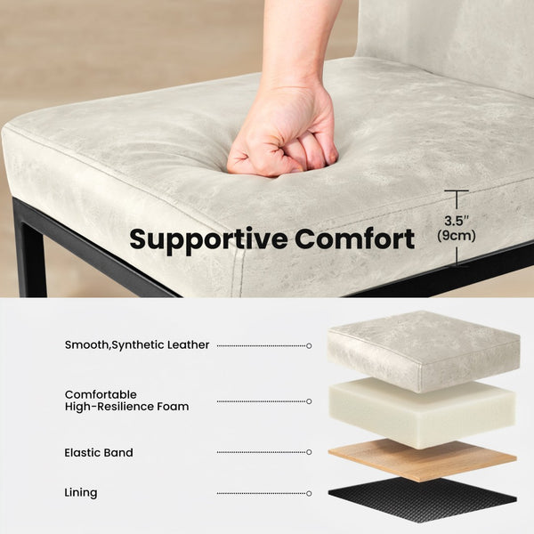 Counter Height PU Leather Bar Stool with Backrest