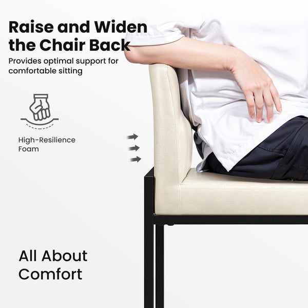 Counter Height PU Leather Bar Stool with Backrest