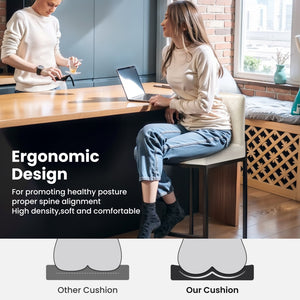 Counter Height PU Leather Bar Stool with Backrest