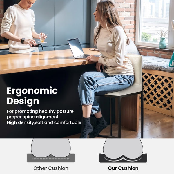 Counter Height PU Leather Bar Stool with Backrest