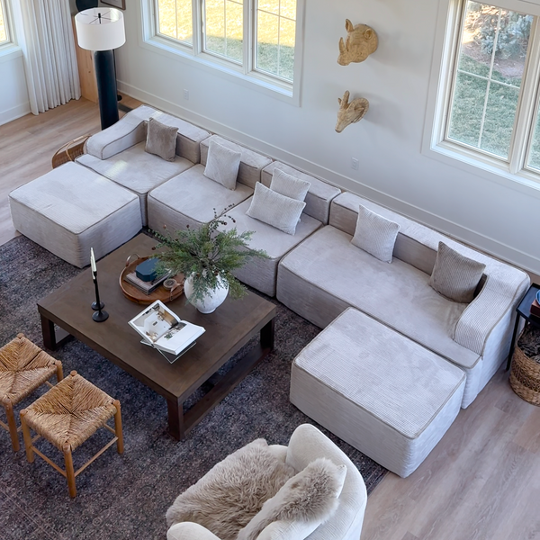 U Shaped Modular Sofa Large Boneless Couch Comfortable Living Room Seating