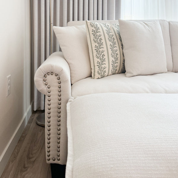 Charleston U-Shaped Linen Effect Sofa with Ottoman